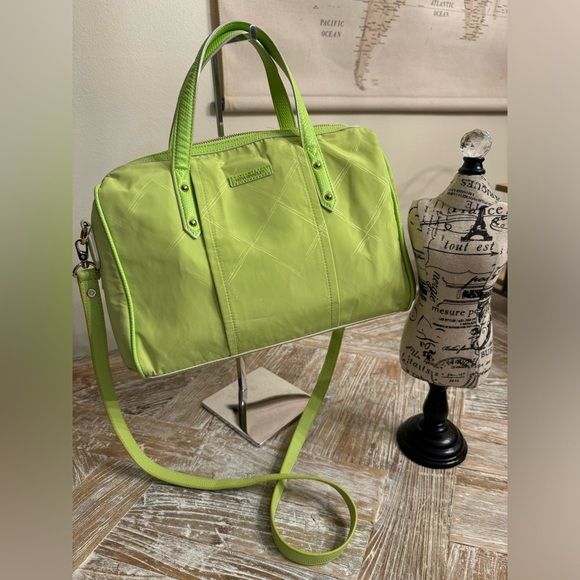 Vera Bradley Handbags - Vera Bradley Lime Green  poly satchel crossbody purse Bundle with Vera Blouse